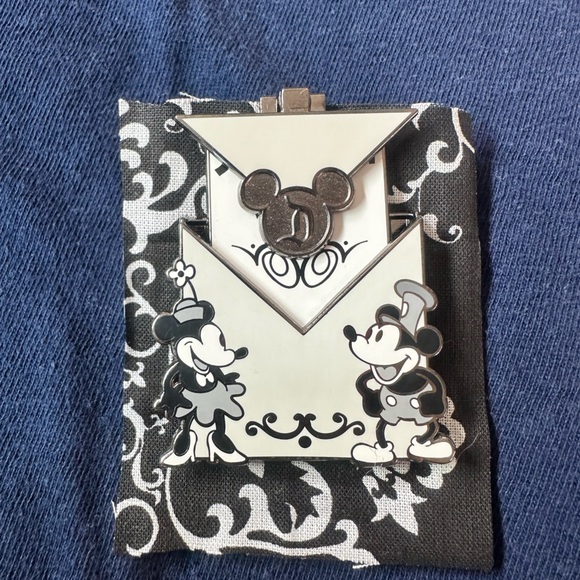 Disney Other - Disney Mickey & Minnie Mouse Black and White Pin